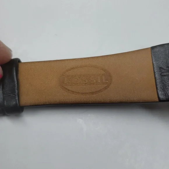 Fossil ARKITEKT FS2694 Navy Face Silver Case Black Leather Band